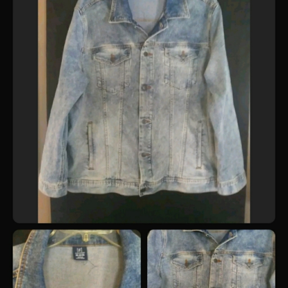 Vintage RARE George Stone Wash Denim Jean Jacket Mens XXL (B)